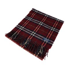 BURBERRY バーバリー マフラー  カシミヤ ボルドー ロンドン チェック柄 【本物保証】