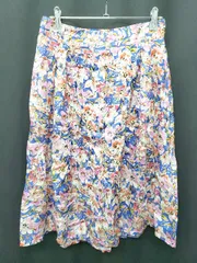 ◇ ◎ ●未使用● Chesty チェス タグ付 花柄 フロントボタン 膝下丈 フレア スカート サイズ1 ピンク マルチ レディース P  【1407260004240】