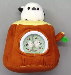 【中古】置き時計・掛け時計 きりかぶ ちょこんとぬいぐるみ時計 「ふくふくシマエナガ」