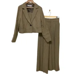 美品 24AW NATURAL BEAUTY BASIC ナチュラルビューティーベーシック ツイード ビスチェ パンツ ジャケット 3点セット S ベージュ レディース 古着 中古 USED