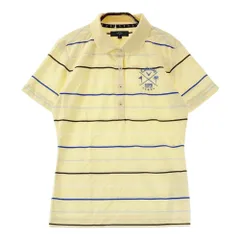 サイズ：L CALLAWAY キャロウェイ  半袖ポロシャツ ボーダー柄 イエロー系 [240101386933]# ゴルフウェア レディース ストスト