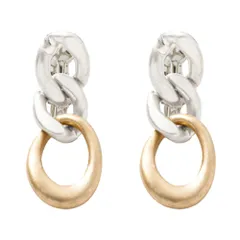 【ヴィンテージミックス×イヤリング】[Cream dot. クリームドット公式] イヤリング レディース  金属アレルギー ニッケルフリー ヴィンテージ調 艶消し マット 揺れる ネジ式 チェーン 3連 大人 ミックスカラー 