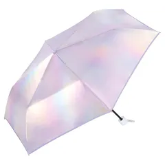 Wpc. 雨傘 折りたたみ傘 グロウパールアンブレラ ミニ ラベンダー レディース 50cm パステル キラキラ フォトジェニック 映え ファンシー 乙女 オーロラ ガーリー おしゃれ 可愛い 女性 UPEM-938-002 1