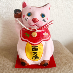 百万両金運祈願招き猫　三浦土人形作家　村井タカさん作