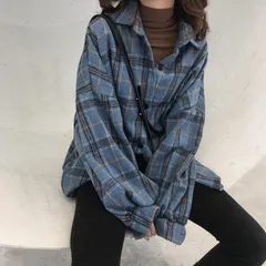 シャツ レディース 春 チェックシャツ チェック柄 ぽわん袖 ボリュームスリーブ レディース 長袖 おしゃれ 袖バルーン トップス 長袖 オーバーサイズ 韓国 大きいサイズ xzjhgwr#
