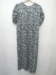 ◇ ⊂ RAY CASSIN FAVORI レイカズンフェバリ 花柄 半袖 ロング ワンピース サイズF ネイビー ホワイト レディース P  【1411070010957】