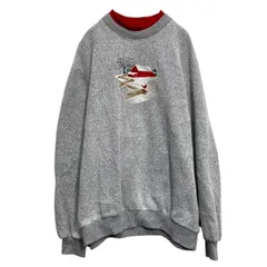 Bon Worrth 刺繍スウェット トレーナー XL グレー ビッグサイズ ダブルネック 古着卸 アメリカ仕入 a612-7482