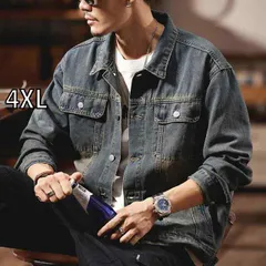 [4XL  ]メンズ  服  シンプル ファッション オシャレ 大人 かっこいい 大きいサイズ ストリート 紳士服 アメリカン デニムジャケット 秋 トップス ジャケット 服 