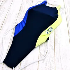SE2-X65☆arenaアリーナ競泳水着 紺 青 黄色 蛍光 ワンピース 背中開き アシンメトリーカラー レディース 練習用水着 フィットネスジムプール ワンピース■