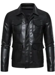 レザージャケット バイクジャケット ジャケット バイク用品 バイク メンズ ライダース 合皮 折り襟 スリム かっこいい 革ジャン ブルゾン 春秋 防風 防寒 保温 撥水 カジュアル 通勤 アウトドア アウター おしゃれ 40代 50代 秋