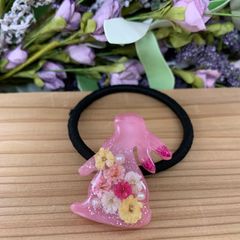 ☆ハンドメイド☆レジンヘアゴム☆ピンク系うさぎ