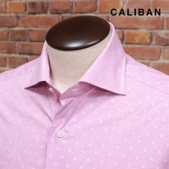 CALIBAN/38cm/きれいめ シャツ 綿 ドビー織り カッタウェイ イタリア製 長袖 カリバン 新品/ピンク/kc380/