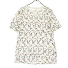 美品 graniph グラニフ 熊総柄 半袖 Tシャツ SS ホワイト メンズ 古着