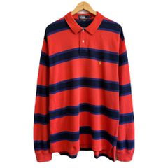 90s POLO ラルフローレン ビンテージ長袖ボーダーラガーシャツ 刺繍