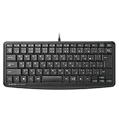 【中古】【非常に良い】エレコム キーボード 有線 メンブレン ミニキーボード 【本格静音設計】 ブラック TK-FCM089SBK n5ksbvb