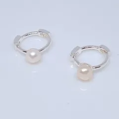 【新品】 フープピアス　シルバー　パール　淡水