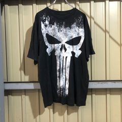 380 MARVEL プリントTシャツ マーベル XL ブラック パニッシャー  夏 プルオーバー ビッグサイズ ガイコツ 古着卸 アメリカ仕入