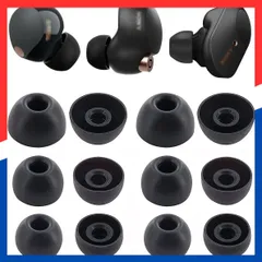 【人気商品】装着感向上 柔らかいシリコン製 フィット感 快適 付けたまま充電ケースに入れる S/M/L3サイズ6ペアセット イヤーチップ ソニー完全ワイヤレスヘッドホン用 用 ブラック WF-C500 WF-1000XM3用WF-C700n用 WF-1000X