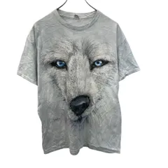 GILDAN 半袖プリントTシャツ L ホワイト タイダイ ギルダン プルオーバー アニマルプリント 古着卸 アメリカ仕入 a705-6396