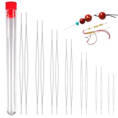 長さ5.8/7.6/10.2/11.5/12.8cm クラフト ソーイング 手作り DIY ジュエリー ブレスレット 5本 ビーズ編み針 ビーズ刺繍針 ビーズ針 ビーズ針 収納箱付き ビーズ刺繍 刺繍針