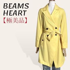 ❤️極美品 ビームスハート イエロー リボンベルトダブルボタントレンチコート スプリングジャケット F レディース 3275