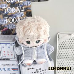 10cm 着せ替え ぬいぐるみ服 グレー ちびぬい 推し活 推しぬい 綿人形 棉花娃娃 ちびぬい服 ちびぐるみ コットンドール 綿人形 cotton doll-A5614