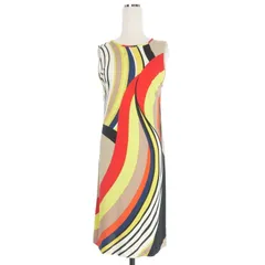 エミリオプッチ EMILIO PUCCI 総柄 ロング ワンピース ドレス ノースリーブ 38 マルチカラー 56RL80 国内正規のサムネイル