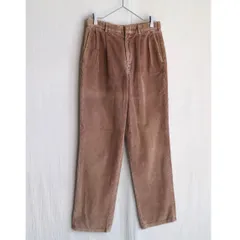 USA製 90s LAND’S END コーデュロイ パンツ / 30 コットン ポリ ブラウン ツータック 太畝 ビンテージ P4-10007-9154