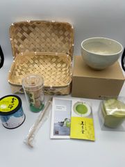 寿月堂  茶禅一味 抹茶事始めセット（竹籠入）＆なつめ　　*2190