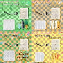 金具クリップ１０個＆ステッカー付　ヘアピン　モールド　ノーマルタイプ/リーフタイプ/4種/5種　レジン　ハンドメイド　手芸