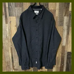 無地 シンプル 単色 グレー XL ゆるだぼ 長袖 シャツ メンズ  古着
