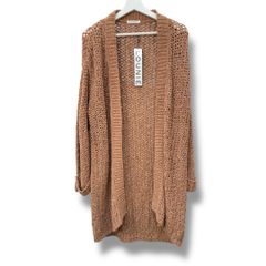 未使用品 タグ付き LOUNIE ルーニィ ロングカーディガン F ブラウン ローゲージニット コットン×ナイロン 参考定価26,400円 レディース 春 recollect有明ガーデン店 5 NO.00534T