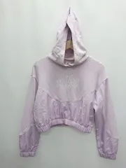 ◇ ⊇ NIKE ナイキ ショート丈 長袖 プルオーバー パーカー サイズL パープル系 レディース メンズ P  【1410160006658】