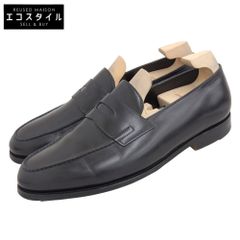 JOHN LOBB ジョンロブ 美品 ロペス カーフレザー ローファー シューズ メンズ ブラック 7 1/2 4395ラスト 7 1/2