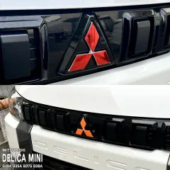 圭ちゃまちゃま様専用【松印】車種専用 エンブレムフィルム (フロントメーカー) ミツビシ デリカミニ B34A B35A B37S B38A【ストーンブラック】