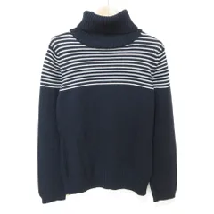 美品 Weekend Max Mara ウィークエンドマックスマーラ ボーダー タートルネック 長袖 プルオーバー ニット セーター M ネイビー レディース 古着 中古 美品 Weekend Max Mara ウィークエンドマックスマーラ ボーダー