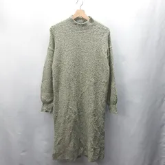 ◇ ⊇ BEAMS HEART ビームス ハートハート 長袖 ひざ丈 ニットワンピース サイズ表記なし ライトグリーン レディース E  【1410100030262】