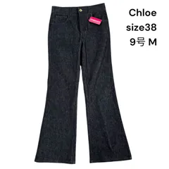 【美品】セールChloe クロエ コレクション ヒッコリーデニムワイドパンツ 美品】セールChloe クロエ コレクション ヒッコリーデニムワイド