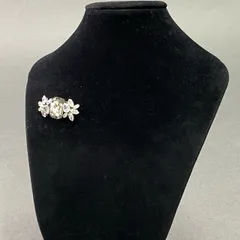d22 《美品》 FOXEY フォクシー ラインストーン ブローチ ネックレストップ シルバー クリスタル レディースのサムネイル