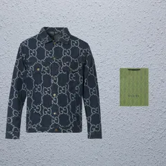【本日限定特価】Gucci メンズ デニムジャケット ダブルG プリント ウォッシュデニム S-XL [本日特価|新品未使用品]