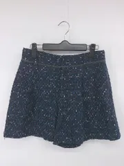 ◇ ROPE' ロペ ラメ 総柄 タック キュロット ショート パンツ サイズ38 ネイビー ピンク系 マルチ レディース P  【1308040017125】