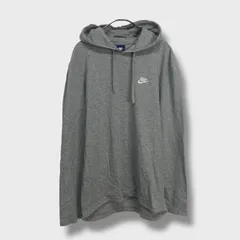 ☆NIKE☆ナイキ☆フード付きカットソー☆パーカー☆紺タグ☆グレー☆刺繍ロゴ☆M☆F25M