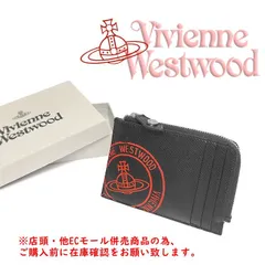 ※併売商品※◆未使用保管品◆Vivienne Westwood【ヴィヴィアン ウエストウッド】L字ファスナーコインケース カードケース オーヴ ORB レザー ブラック レッド 男女兼用　M1024