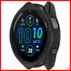 6色可選 965用カバー ソフトシリコン製 Forerunner プロテクターカバー Forerunner 耐衝撃 Garmin 軽量 保護ケース 取り付け簡単 965ケース (ブラック) ［RuenTech］対応GARMIN
