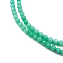 【天然石】翡翠 ヒスイ ブレスレット用 ビーズ 一連 6mm【約62粒入り】パワーストーン ジェイド 幸運 きらきらぷんぷん丸 NS-046