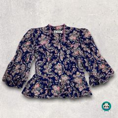 USA go vicki! 80年代ヴィンテージブラウス　花柄　肩パッド　レトロ