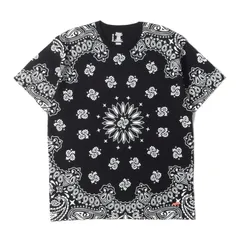 【美品】Supreme シュプリーム Tシャツ サイズ:XL / 22AW Hanes バンダナ柄 クルーネック Tシャツ (Bandana Tagless Tees) / ブラック 黒 / トップス カットソー 半袖 / コラボ 別注【メンズ】【中古】