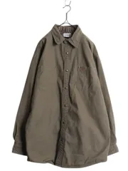 【お得なクーポン配布中!】 US企画 カーハート コットン キャンバス シャツ ジャケット メンズ XL 古着 CARHARTT 大きいサイズ チェック フランネル ライナー付き 無地