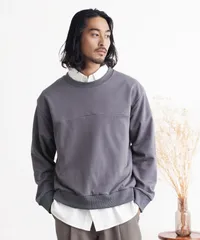 新品 未使用 JIGGYS SHOP(ジギーズショップ)フェイクレイヤード スウェット クルーネックトレーナー 217583 グレー