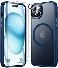 【在庫処分】用ケース MagSafe対応 耐衝撃 マグネット搭載 マット感 指紋防止 iPhone15 アイフォン15用ケース 軍事レベル落下保護 アイホン15ケース マグセーフ対応 耐久性 SGS認証 ワイヤレス充電 あいふぉん15カバー 6.1インチ ブル